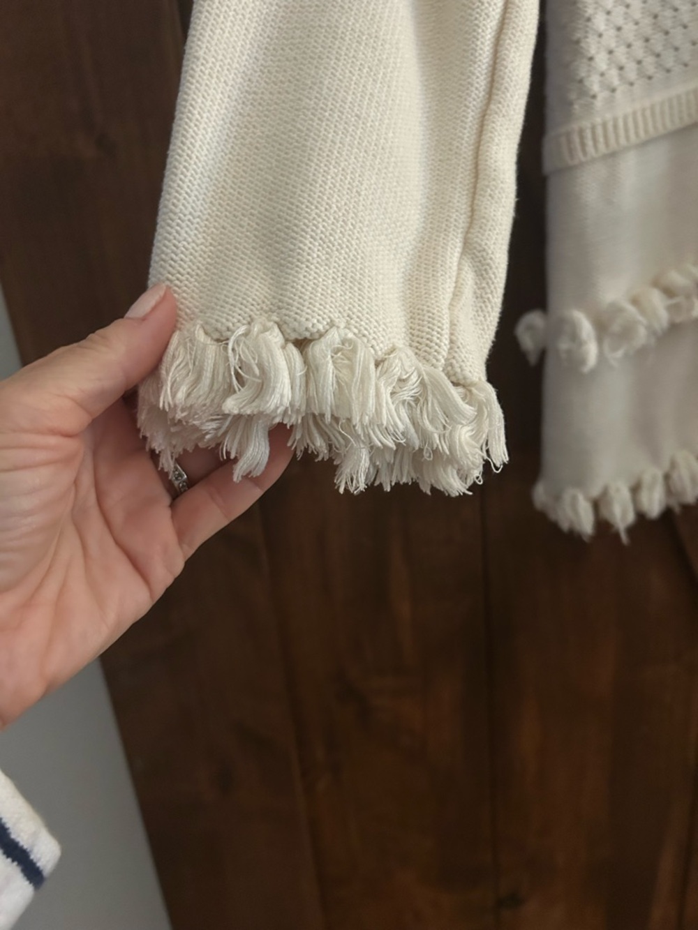 Tory Burch Cream Knit Pullover with Logo Tag - Picture 4 of 7